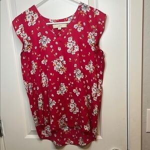 Loft Floral Hot Pink blouse S